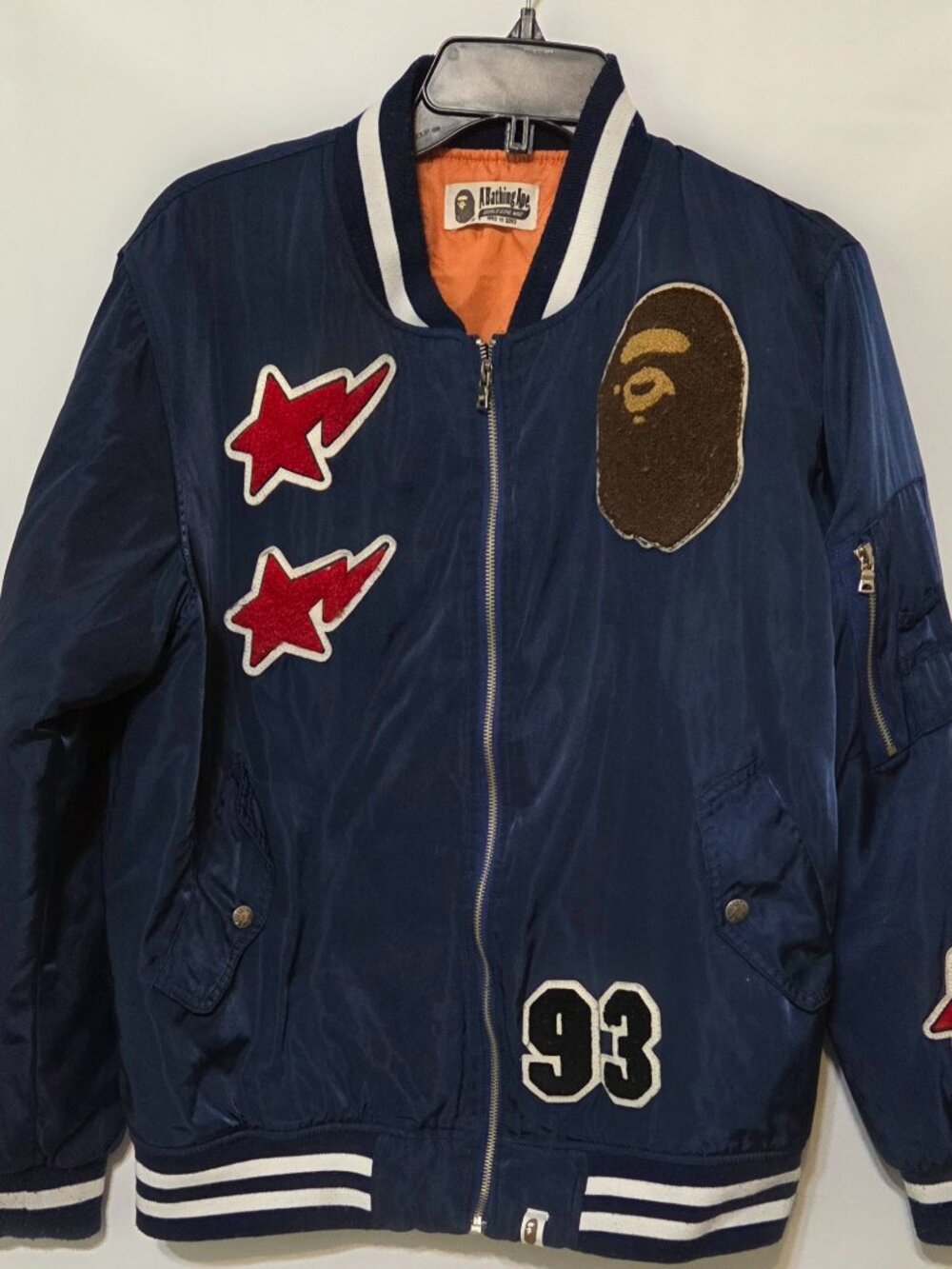 Vintage A Bathing Ape Varsity Jacket 2007-2012 Silky Lining SIZE Missing